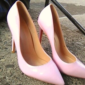 High heel cotton candy pink patent leather shoes size 8 US
